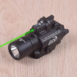 Tactical Surefir X400 Pistol Light Green Red Laser For Glock 17 Fit 20mm Rail Hunting Black Tan Color Use CR123A or 16340-Green Laser