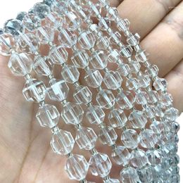 Beads Wholesale Faceted Prismatic Rock Quartz Natural Round Stone For Jewelry Making DIY Bracelet Necklace 6/8/10MM