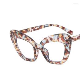 Sunglasses Frames Cat Eye Eyeglass Frame For Women Vintage Style Clear Lens Luxury Eyeglasses Leopard Candy Colour Eyewear