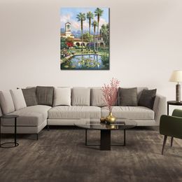 Handcrafted Canvas Art for Living Room Decor Palm Reflection Sung Kim Painting Realistic Landscape Beautiful