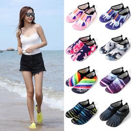 Water Shoes Women's water sports beach thin and multi printed anti slip swimming surfing diving socks underwater shoes P230603