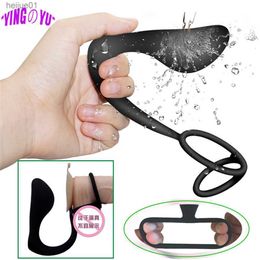 Sexy Set Double Cock Ring Butt Anal Plug G-spot Prostate Massager Male Anal Masturbation Stick Delay Ejaculation Sex Toys For Me L230518