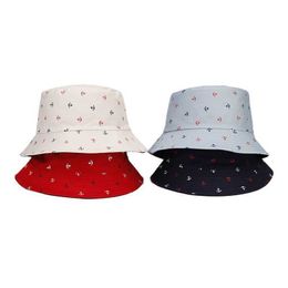 Wide Brim Hats 2023 Four Seasons Cotton Cartoon Printing Bucket Fisherman Outdoor Travel Sun Hat for Men and Women 167 G230603