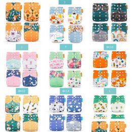 Cloth Diapers Happyflute Os Pocket Diaper 8Pcs Diapeadd8Pcs Microfiber Insert Washable Reusable Baby Nappy Adjustable Er 2417 Q2 Dro Dhg7V