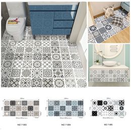 Grey Pattern Frosted Tile Floor Sticker Kitchen Bathroom Wall Decor 50*100cm*1pc Waterproof Wear-resisting Ground PVC Sticker