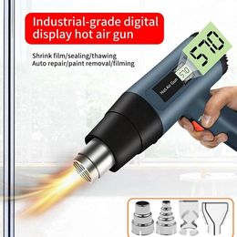 Warmtepistool 2000W Digtal LCD Display Heat Gun Industrial Electric Hot Air Gun Shrink Wrapping Thermal Heater Air Dryer For Soldering Iron