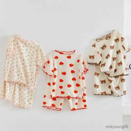 Clothing Sets Casual Suits O-neck Pullover Short Sleeve Floral Full Print T-shirt and shorts Children's New Style Cute Cotton Soft Skin Baby