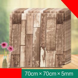 10pcs 3D Wall Imitation Wood Panels Self-Adhesive Wall Large Sticker Waterproof PE Foam Living Room Kitchen TV Backdrop Decor