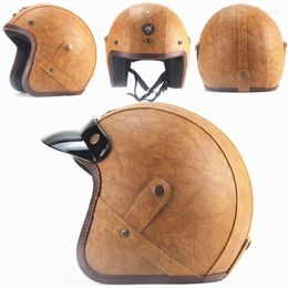 Motorcycle Helmets Classic Universal Helmet Retro Open Face Protection Cold Riding Scooter Headpiece With Men's