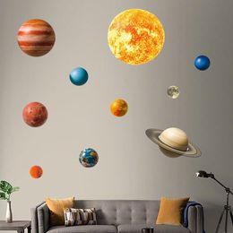 8Pcs/Set 8 Planet Solar System Wall Stickers Luminous Planets Dark Fluorescent Decals Space Planets Children Room Decor Stickers