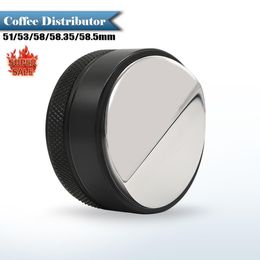 Tools 51/53/58/58.35mm Coffee Distributor Espresso Tamper Adjustable Espresso Distributor Leveller 304 Stainless Steel Convex Base