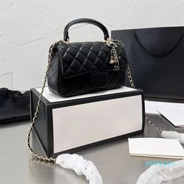 2023-Totes Bags Fashion Handbag Shoulder Pendant Genuine Leather Flap Clutch Crossbody Handle Bag Wallet Women Tote Messenger Black White