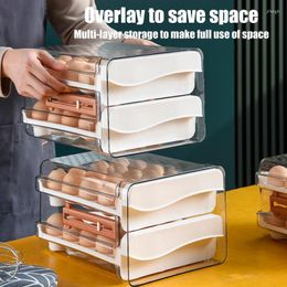 Storage Bottles 32/40 Grids Egg Box Refrigerator Portable Picnic Plastic With Time Scale Kitchen Supplies