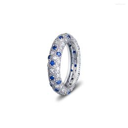 Cluster Rings CKK Midnight Blue Ring For Women Anel Feminino 925 Jewellery Sterling Silver Anillos Mujer Wedding Engagement