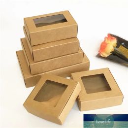 All-match Kraft Paper Gift Box with Window Handmade Soap Box Jewellery Cookies Gift Candy Boxes Wedding Gift Box Party Decoration