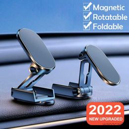 Cell Phone Mounts Holders Foldable Magnetic Phone Holder in Car GPS Air Mount Magnet CellPhone Stand Portable Car Mobile Support For R230605