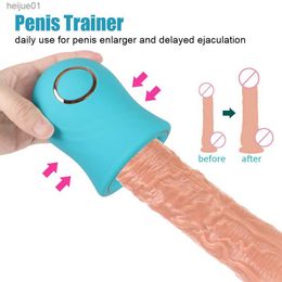 Fabric 12 Modes Vibrator Magic Massager Erotic Sex Toys For Men Delayed Ejaculation Male Masturbation Cup Oral Blowjob Penis Tra L230518