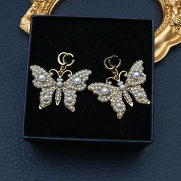 20 Style Mixed Retro Earrings Designer For Woman Fashion Dangle Earrings Coloured Diamond Butterfly Party Wedding Gift Jewellery Accessories