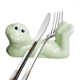Chopsticks Japanese Style Ceramic Cute Frog Chopstick Holder Tableware Restaurant Simple Spoon Bracket Utensil For Kitchen
