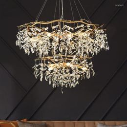 Pendant Lamps 2023 K9 Crystal Chandelier Post-modern Nordic Style LED Lamp Living Room El Lobby Bedroom Restaurant Decor Lighting