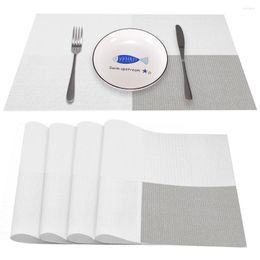 Table Cloth 1pcs Europe Style PVC Dining Mat Kitchen Accessories Stripe Rectangle Placemats For 30 45cm Non-slip Insulation Coas