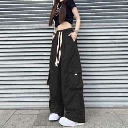 Women's Pants Streetwear Womens Cargo Elastic Waist Joggings Loose Harajuku Hip Hop Casual Wide Leg Women Sports Trousers 2023