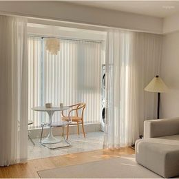 Curtain White Pleated Yarn Living Room Balcony Bedroom Light Opaque Chiffon Custom Tulle