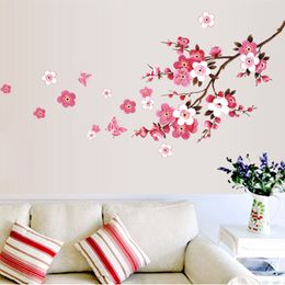 120x50cm Cherry Blossom flower Wall Stickers Waterproof living room bedroom Wall decals 739 Decors Murals poster