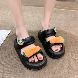 Slippers 2023 Summer Women's Sexy Mid Heel Sandals Woman's Hoof Heels Cross-Tied Square Toe Fashion Shoes Ladies Flip Flops Footwear