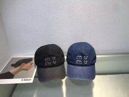 High version Miu denim baseball cap women 2023 new hat deep top wide brim cap cap face small sun visor hat