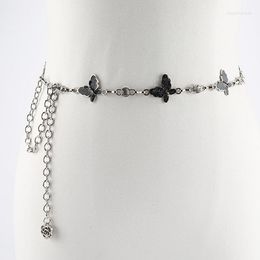 Belts Summer Butterfly Waist Chain Women Fashion Dress Shirt Accessories Exquisite Silver Metal High-quality Belt Students