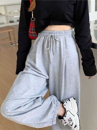 Capris Grey 2023 Autumn New Baggy Fashion Sports Pants Balck Trousers Women's Jogger Street Clothing P230605