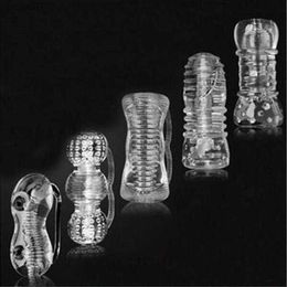 Transparent Silicone Male Masturbator 5 Type Penis Trainer Sex Products Pocket Pussy Stroker Stretchy Masturbation Cup Sex Toys240O L230518