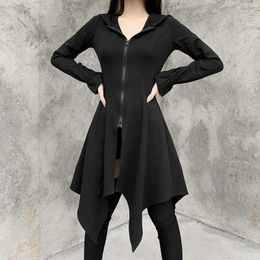 Casual Dresses Dark Black Minority's Irregular Swing Skirt Design Sense Personalized Dress And Hoodie