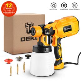 Spraypistolen EU/US Plug DEKO DKSG55K1 Spray Gun, 220V/110V 550W High Power Home Electric Paint Sprayer, 3 Nozzle Easy Spraying for Home DIY