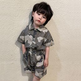 Clothing Sets Children Set Spring Summer Camouflage Suit Boys Cool And Handsome 2023 Fashionable Baby Short Sleeve Cause