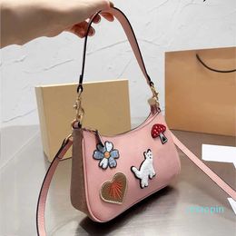 2023-designer bags Cross Body Totes Handbags Female Pink Love Designer Old Flower Single Shoulder Underarm Wallets