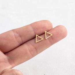 Stud Earrings Geometric Triangle Earring Triangular Stainless Steel Trilateral Trigon Piercings Triangulum Jewellery Gifts For Party