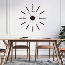 Wall Clocks Punch-free Creative Clock DIY Silent Decorative Simple Bedroom Acrylic Digital Sticker