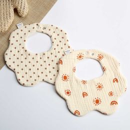 Bibs Burp Cloths Summer feeding 6-layer cotton yarn pet print Saliva towel newborn Korean style baby bib G220605