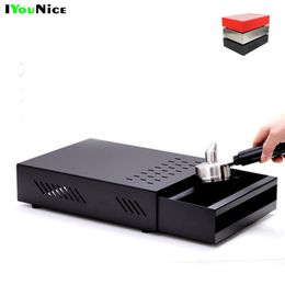 Tools Professional Stainless Steel Coffee Espresso Grounds Residue Knock Box Drawer Style for Barista Coffee Bar Grounds Container