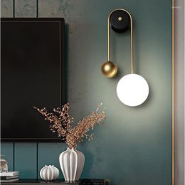 Wall Lamp Modern Led Creative Lighting Fixture Golden Ball Living Bedroom Bathroom Light Kitchen Nordic Bedside Sconces