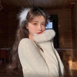 Women's Sweaters Korean Fashion Elegant Tops White Pullover Y2k Female 2023 Casual Sweet Fairy Knit Sweater Women Long Sleeve Hairy