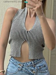 Women's Tanks Camis Heliar Women Ribbed Chic Design Tank Top Women Cropped Knitted Halter Tops Camis Tube Tops Women 2022 Summer T230605