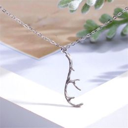 Chains Personality Silver Plated Antlers Dendritic Elk Animal Clavicle Chain Pendant Necklaces For Women Female Girl Gift Jewelry