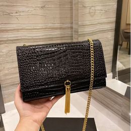2023 Chain Crossbody Bag Women Handbag Purse Alligator Design Shoulder Bags Genuine Leather Fashion Letter High Quality Golden Hardware Flap Handbags
