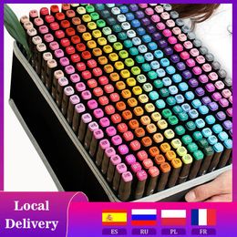 Markers 30/80/168/262 Colors Double Headed Marker Pen Set Sketching Oily Tip Alcohol Based Markers For Manga Drawing School Art Supplies 230605