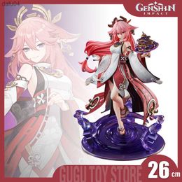 Genshin Impact Yae Miko Anime Figure Girl Sexy Action Figures Statue Figurine 26cm Pvc Model Toy Collection Desk Decora L230522