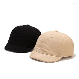 Ball Caps Korean Short Brim Trend Hat Summer Fashion Water Wash Soft Top Baseball Cap Men Japanese Small Eaves Duck Women Tide