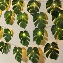 Strings LED Light Attractive Realistic Looking Flexible Tropical Artificial Rattan Palm Leaves Fairy Party Supplies